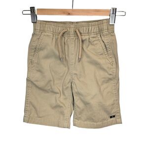 Lucky Brand Boys 6 Cotton Elastic Waist Beige Khaki Shorts